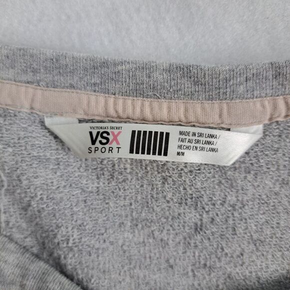 Victoria’s Secret Sport VSX Sweater Shirt Womens Medium Gray Longsleeve - Picture 8 of 11